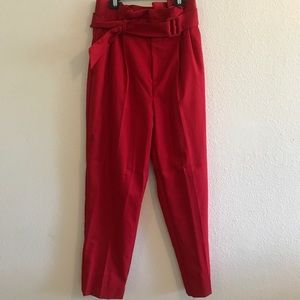 H&M Paperbag Waist Red Trouser